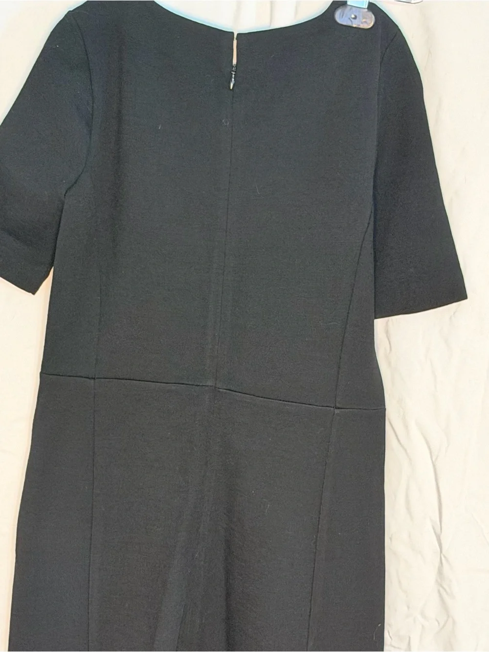 J. Crew Black Midi Sheath Dress with Short Sleeves - Picture 6 of 7
